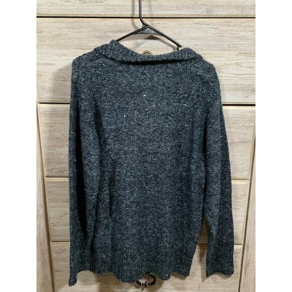 Jennifer George Blue Cable Knit Half Zip Sweater - L - Picture 2 of 3